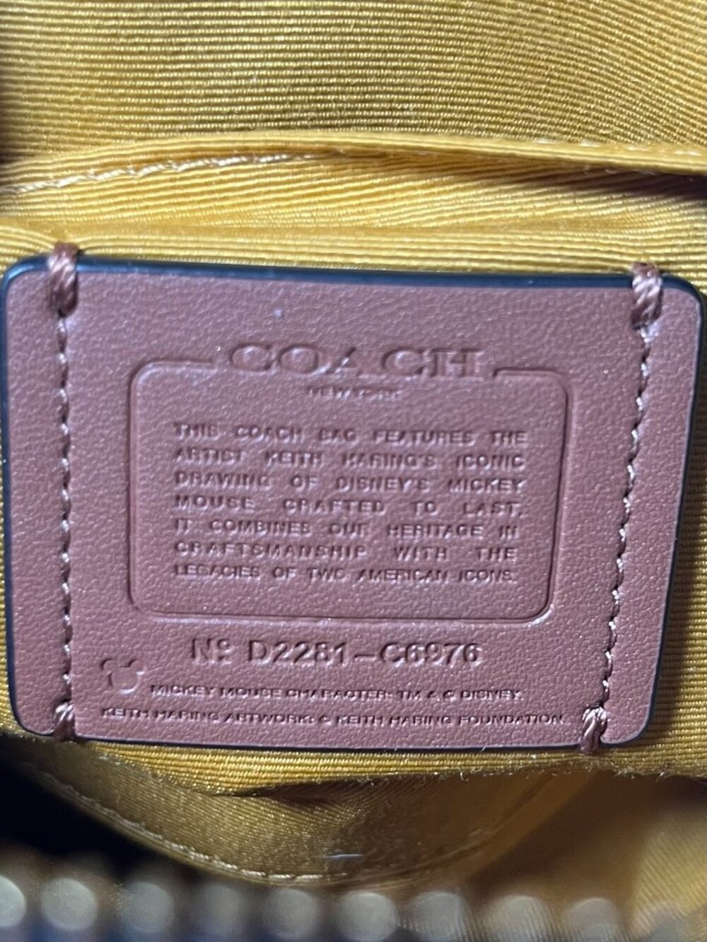 Coach Disney x Keith Haring Mickey Mouse Serena Satchel Crossbody C6976 NWOT - Picture 14 of 16